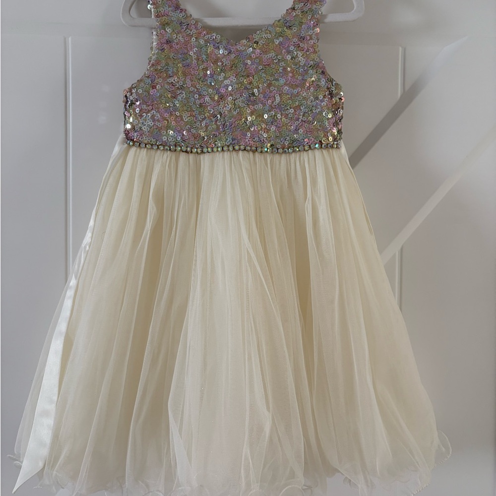 American Princess Multicolor Sequin and Cream Dress